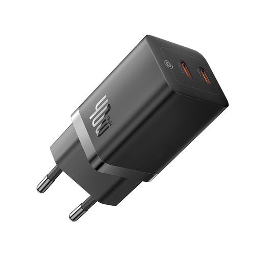 Настенное быстрое зарядное устройство GaN5 Pro 40W 2xUSB-C QC3.0 PD3.0, черный CCGP180101 6932172627904