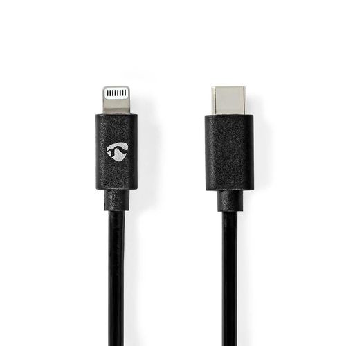 Lightning Cable | USB 2.0 | Apple Lightning 8-Pin | USB-C™ Male | 480 Mbps | Nickel Plated | 2.00 m | Round | PVC | Black | Envelope CCGP39650BK20