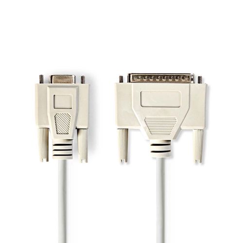 Serial Cable | D-SUB 9-Pin Female | D-SUB 25-Pin Male | Nickel Plated | 2.00 m | Round | PVC | Ivory | Polybag CCGP52131IV20 5412810279548