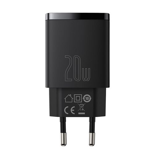 Wall Quick Charger 20W USB + USB-C QC3.0 PD3.0, Black CCXJ-B01 6953156207233