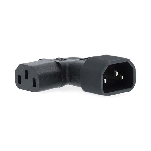 Extension Plug | IEC-320-C13 | IEC-320-C14 | Angled Left | Nickel Plated | PVC | Black | Box | 1 pcs CEGB11903BK 5412810427628