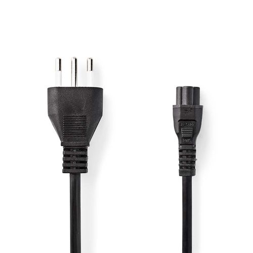 Power Cable | Italy Male | IEC-320-C5 | Straight | Straight | Nickel Plated | 2.00 m | Round | PVC | Black | Label CEGL11320BK20 5412810425334