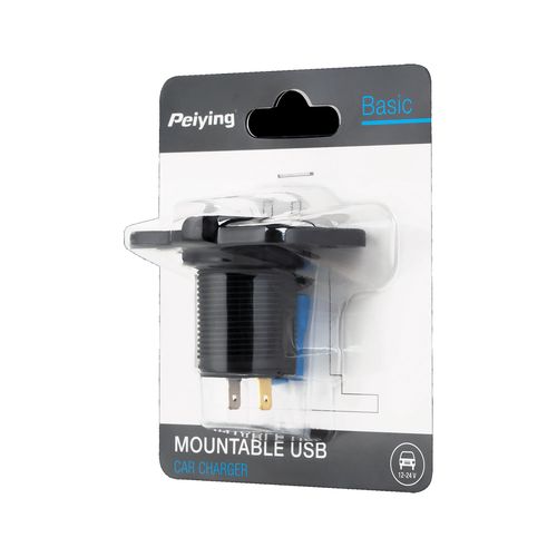 Mountable Car Charger 12-24V 2xUSB CHR0001 5901890053051