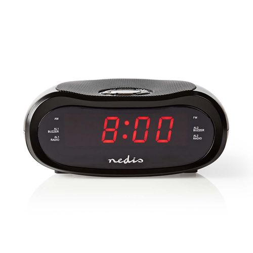 Digital Alarm Clock Radio | LED Display | Time projection | AM / FM | Snooze function | Sleep timer | Number of alarms: 2 | Black CLAR001BK 5412810274079