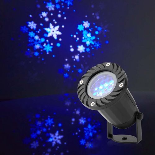 Decorative Light | LED snowflake projector | White and blue ice crystals | Indoor & Outdoor CLPR1 5412810407378