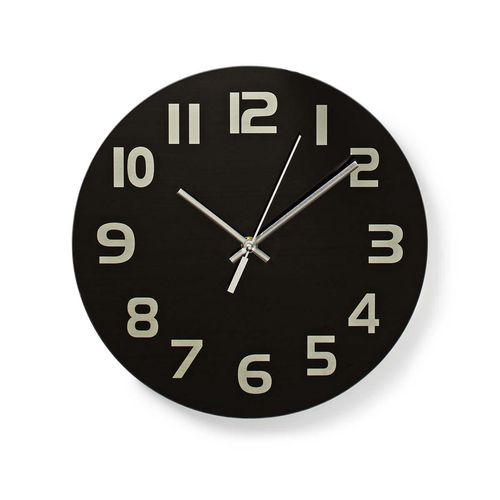 Wall Clock | Diameter: 300 mm | Glass | Black CLWA006GL30BK 5412810270064