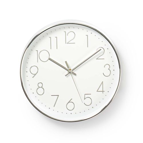 Wall Clock | Diameter: 300 mm | Plastic | Silver / White CLWA015PC30SR 5412810270286