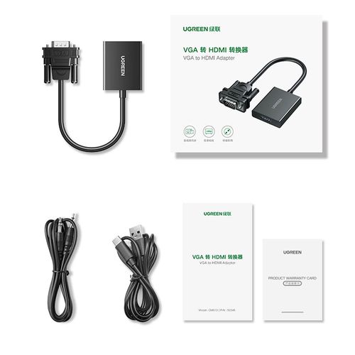 Конвертер VGA - HDMI (требуется дополнительное питание по USB-C) CM513 UGREEN UGREEN/50945 6957303859450