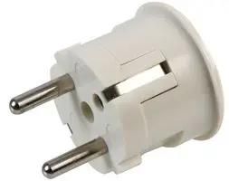 EUROPEAN SCHUKO PLUG, TOP ENTRY, WHITE ECS002-SHU-RA