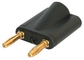 BANANA PLUG, DUAL, BLACK NYS508-B