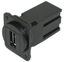 USB COUPLER, 2.0 TYPE A, RCPT, BLK KCUAA2BKDPM