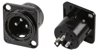 XLR CHASSIS PLUG 3 POLE BLACK METAL PSG08739