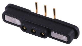 MAGNETIC CONN, R/A PLUG, 3POS, 12V, 2A 685E0321350120E