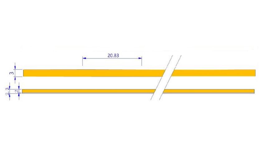 LED riba 12Vdc, 7W/m, COB NANO 384LED/m, 665lm, soe valge 3000K, 3mm, IP20, 180°, LEMLUX COB-3MM-WW384