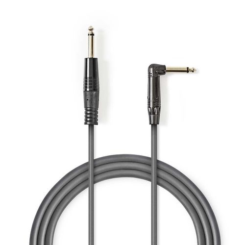 Mono Audio Cable | 6.35 mm Male | 6.35 mm Male | Nickel Plated | 3.00 m | Round | PVC COTH23005GY30 5412810296125