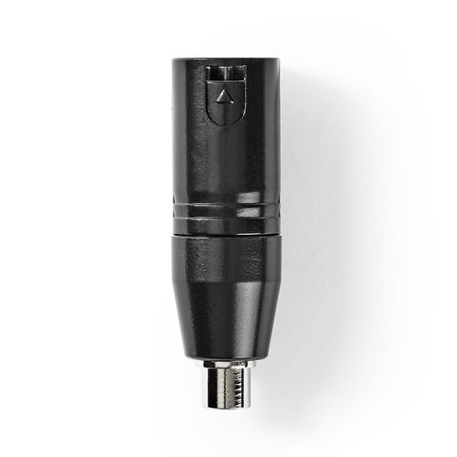 XLR Adapter | XLR 3-Pin Male | RCA Female | Nickel Plated | Straight | Metal | Black | 1 pcs | Polybag COTP15930BK 5412810315840