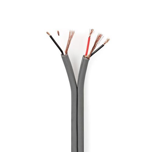 Audio Cable | 4 x 0.16 mm² | Copper | 100.0 m | Round | PVC | Dark Grey | Reel COTR15001GY100 5412810296309