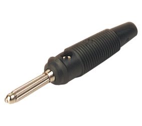 Plug, banana 4 mm, 60V, 30A, soldered connection, black BULA 20K HIRSCHMANN CO/RH-BULA30KB