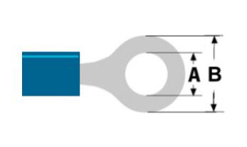 Rõngasklemm M6 Ø6,4 mm Sinine 1,5–2,5 mm² (ST-104) RoHS CO/ST-104/BL20 4772081003572