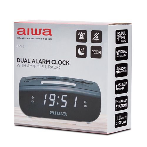 Dual Alarm Clock Radio, Black CR-15 8435256896886