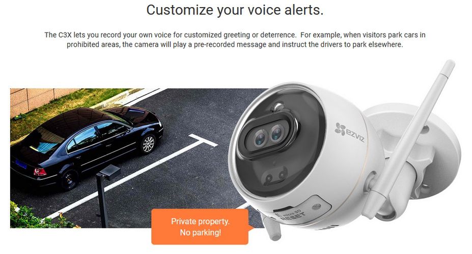 Wi-Fi camera C3X, 1080p, object detection, Color Night Vision, IP67, Micro SD up to 256GB, EZVIZ CS-CV310-C0-6B22WFR 6971744239565