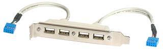 SLOT PLATE ADAPTER, 4 PORT USB A FEMALE USBPLATE4