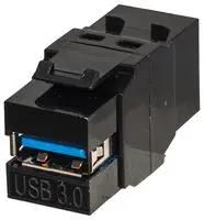 USB COUPLER, 3.0 TYPE A RCPT-TYPE B RCPT KCUAB3BK