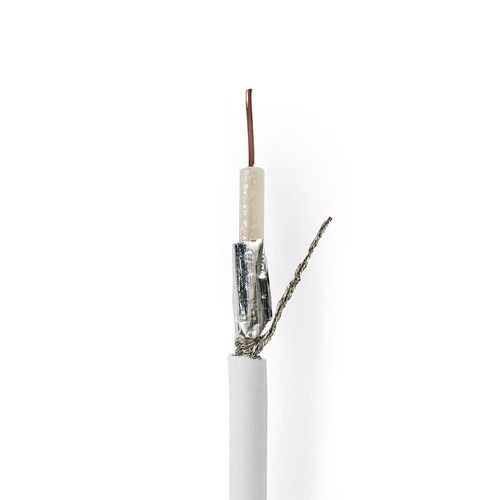 Coax Cable On Reel | RG59 | 75 Ohm | Double Shielded | ECA | 25.0 m | Coax | PVC | White | Gift Box CSBG4015WT250 5412810306558