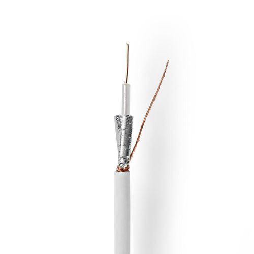 Coax Cable On Reel | RG59U | 75 Ohm | Double Shielded | ECA | 50.0 m | Coax | PVC | White | Gift Box CSBG4030WT500 5412810306596