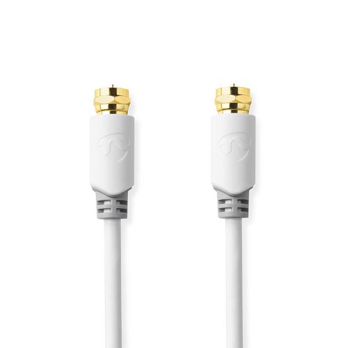 Satellite & Antenna Cable | F Male | F Male | Gold Plated | 90 dB | 75 Ohm | Single Shielded | 1.00 m | Round | PVC | White | Box CSBW41000WT10 5412810320646