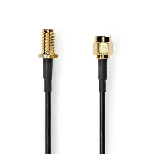 SMA Cable | SMA Male | SMA Female | Gold Plated | 50 Ohm | Single Shielded | 5.00 m | Round | PVC | Black | Box CSGB02010BK50 5412810416622