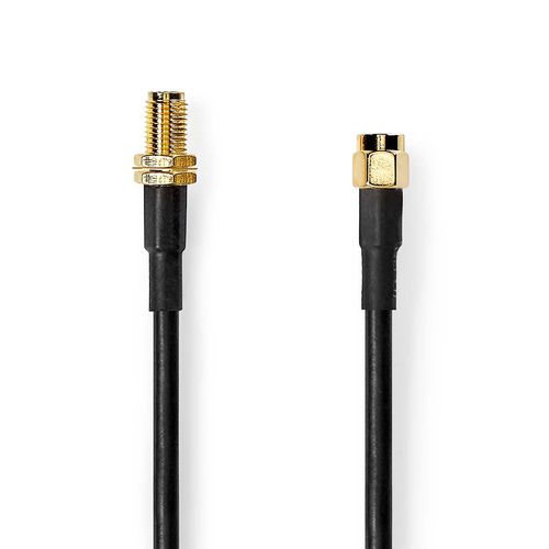 SMA Cable | SMA Male | SMA Female | Gold Plated | 50 Ohm | Double Shielded | 10.0 m | Round | PVC | Black | Box CSGB02400BK100 5412810416639