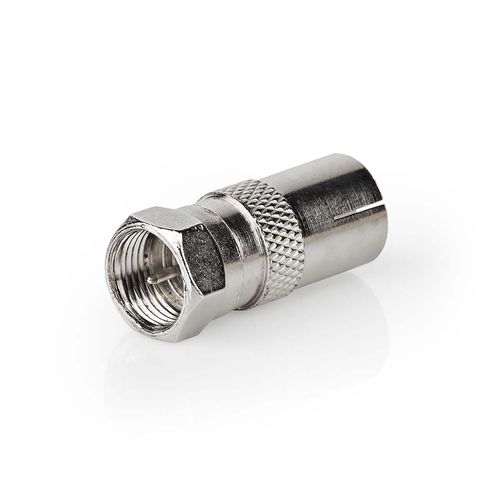 Satellite & Antenna Adapter | F Male | IEC (Coax) Female | Nickel Plated | 75 Ohm | Straight | Metal | Silver | 1 pcs | Box CSGB41952ME 5412810289660