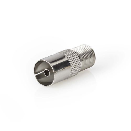 Satellite & Antenna Adapter | F Female | IEC (Coax) Female | Nickel Plated | 75 Ohm | Straight | Metal | Silver | 1 pcs | Box CSGB41955ME 5412810319916