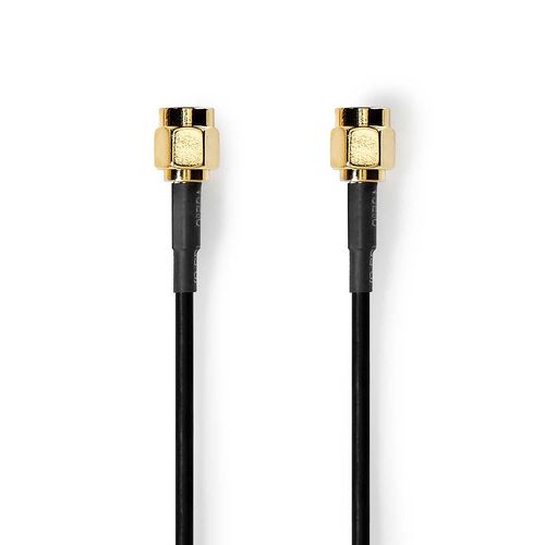 SMA Cable | SMA Male | SMA Male | Gold Plated | 50 Ohm | Single Shielded | 1.00 m | Round | PVC | Black | Label CSGL02000BK10 5412810425365