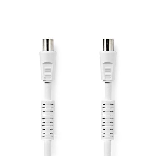 Coax Cable | IEC (Coax) Male | IEC (Coax) Female | Nickel Plated | 120 dB | 75 Ohm | Quad Shielded | 5.00 m | Round | PVC | White | Label CSGL40020WT50 5412810425853