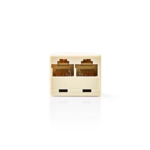 Telecom Network Splitter | RJ45 Female | 2x RJ45 Female | Gold Plated | Ivory | PVC | Box CTGB90991IY 5412810427949