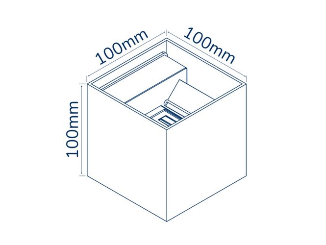 Välisseinale paigaldatav valgusti LED 2x3W 3000K IP54, reguleeritav, valge CUBE, LEDOM 478153 5907777478153