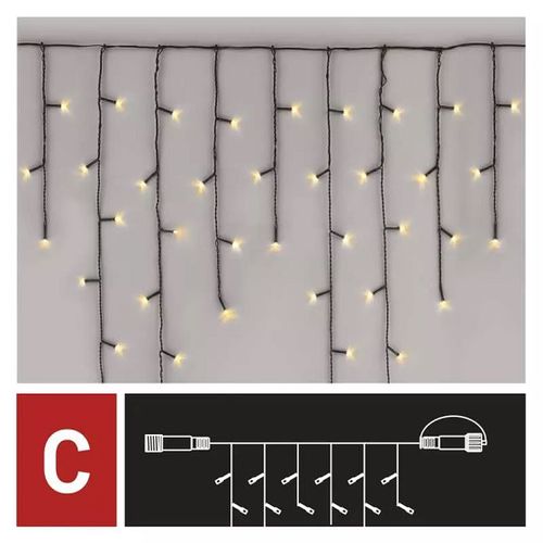 LED garland/curtain, 30Vdc, 2.5x0.9m, 100 x LED, warm white, connectable, without power supply, EMOS D1CW01 8592920094709