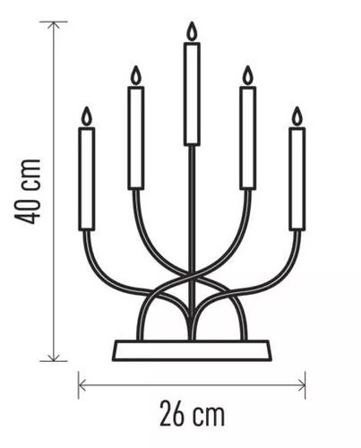 Jõulukaunistus "KÜÜNLAD" 2xAA, 40cm, 5x LED, soe valge, valge, EMOS DCAW07 8592920093306