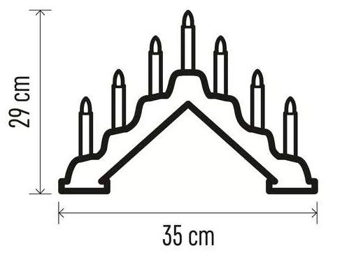 Jõulukaunistus "KÜÜNLAD" 2xAA, 29cm, 7x LED, soe valge, puidust, taimer, EMOS DCAW11 8592920098417