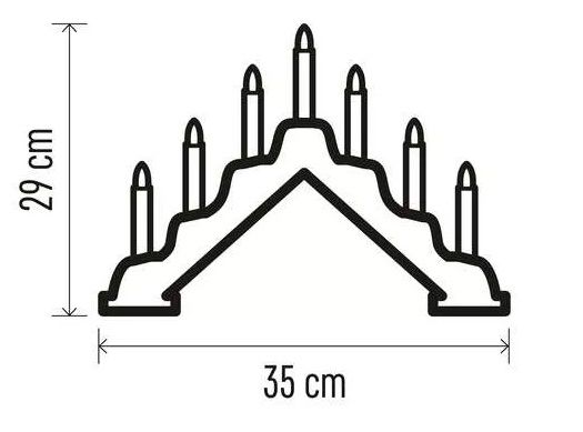 Jõulukaunistus "KÜÜNLAD" 2xAA, 29cm, 7x LED, soe valge, valge, taimer, EMOS DCAW12 8592920098431