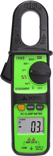 Мини токоизмерительные клещи, TRMS, NCV, 600A AC, 600V AC/DC, 60Mhz, 60MOm, -20~1000C, KPS DCM350MINI 8435394788913