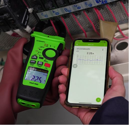 AC Clamp Meter, PV, D37mm, TRMS, NCV, 600A AC/DC, 400µA/4000µA AC/DC, 1500/2000V AC/DC, 600mV DC, 10kHz, 600kOm, 1000uF, -40-400C, 6000 LCD, BT, KPS DCM8500PV 8435394784694