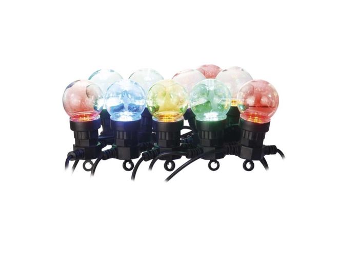 LED garland 10pcs bulbs, multi color, transperent, 2.25W, IP44, EMOS DCPM01 8592920094013