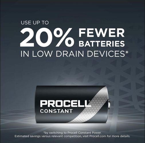 Alkaline Battery(R20/MN1300/LR20) (D) 1.5V PROCELL Constant Duracell R20A/DUR/PROC-C 5000394149380