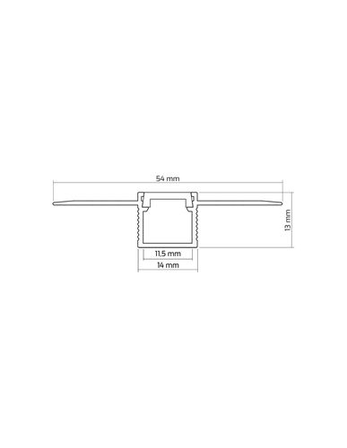 Aluminum profile with white cover for LED strip, anodized, recessed, architectural, for ceilings/walls, DEOLINE P, 2m DEOLINE-P-OP-2M-S 5900652149896