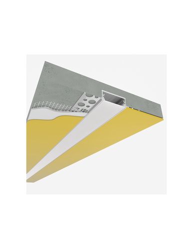 Aluminum profile with white cover for LED strip, anodized, architectural, DEOLINE XL 2m DEOLINEXL-OP-2M-S 5908293403049
