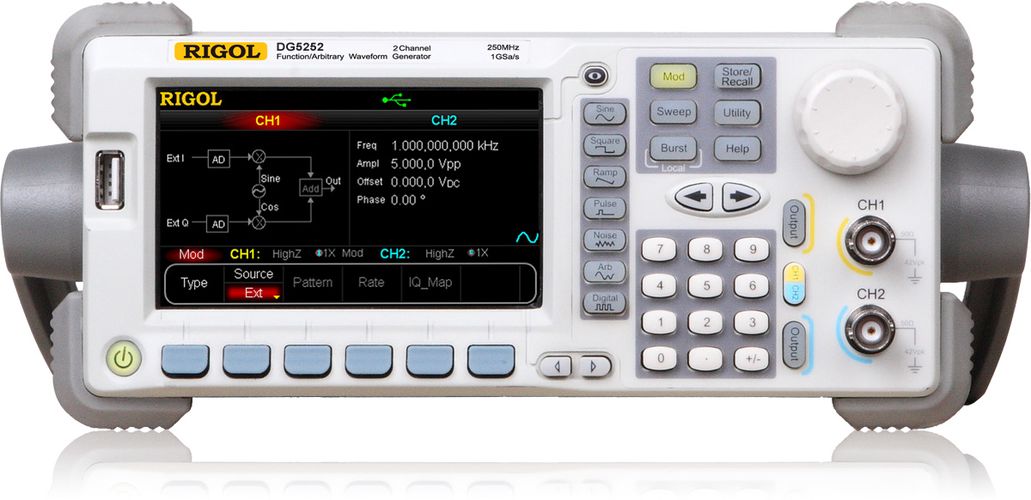 Funkts. generaator DG5252 2 kanal. 250MHz 1GSa/s 128Mpts RIGOL DG5252