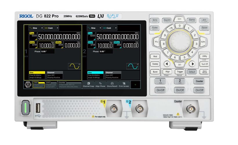 DG822 Pro 25MHz, 2-kanaliline suvalise funktsiooni generaator, RIGOL DG822 Pro